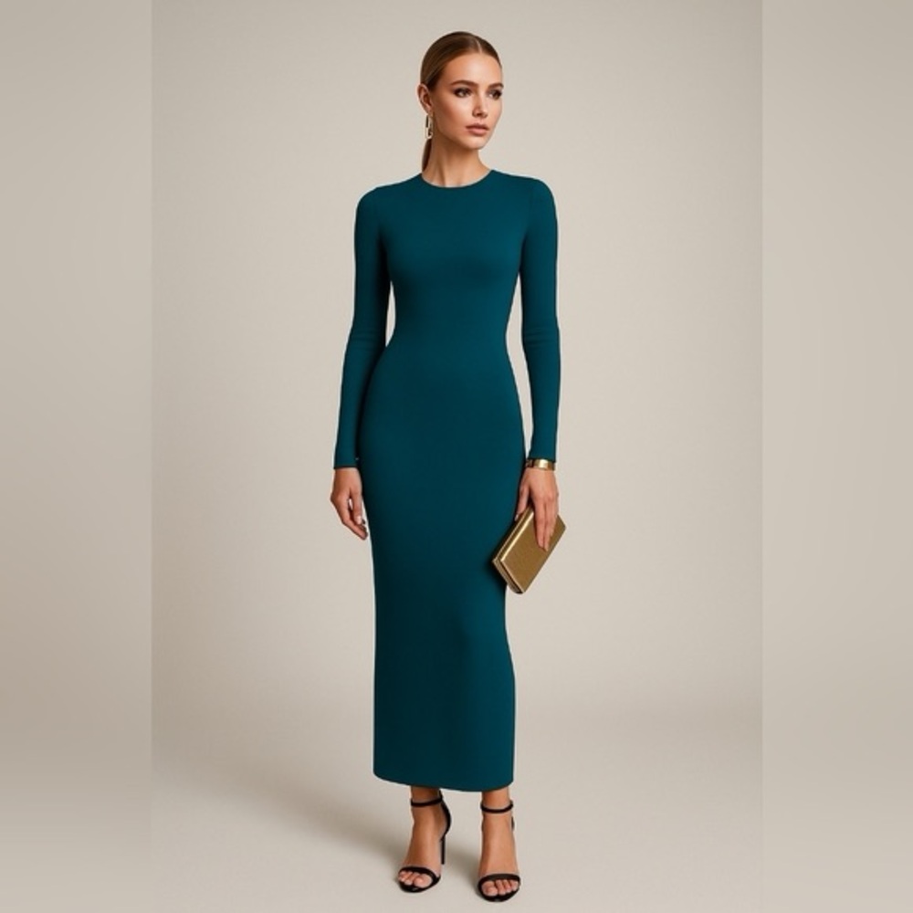 AFRM Long Sleeve Teal Dress